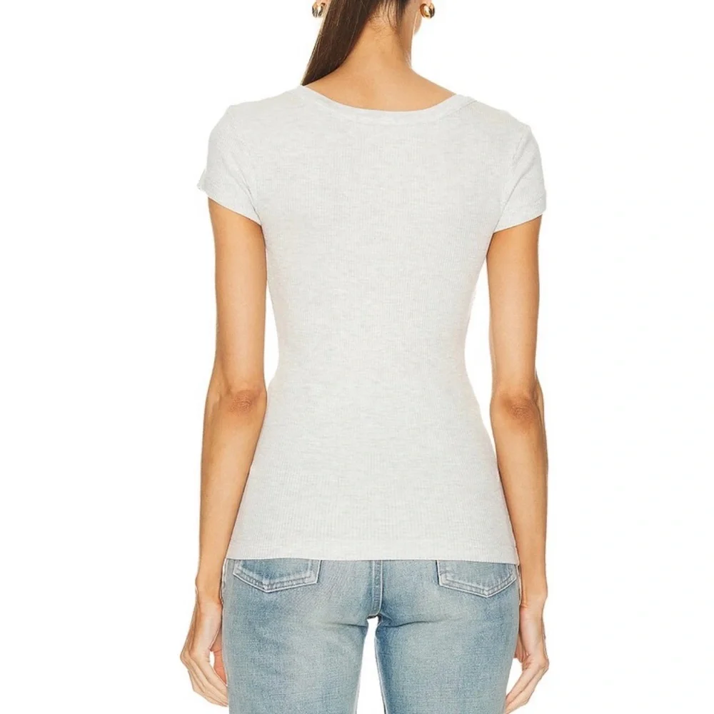 Citizens Of Humanity Lima Heather Gray Scoop Neck Tee - Picture 3 of 9